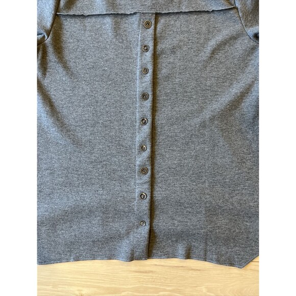 Lulu b Sz Medium Terry Pullover Knit Top Sweatshirt Button Back V-neck Gray EUC - Picture 6 of 8